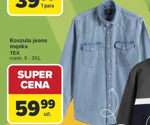 Koszula jeans męska promocja w Carrefour