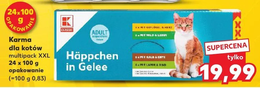 Karma dla kotów multipack XXL Häppchen in Gelee promocja w Kaufland