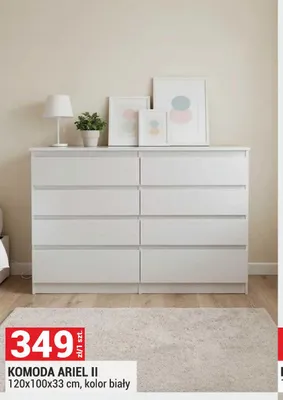 Komoda Ariel II 120x100x33cm kolor biały promocja w Merkury Market