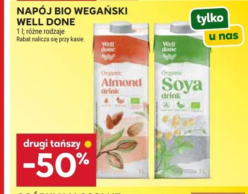 Napój bio wegański sojowy Well Done promocja w Stokrotka