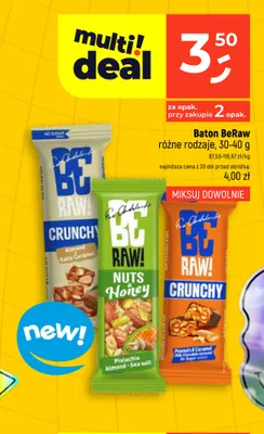 Baton BeRaw Crunchy Almond Salty Caramel promocja w Dealz