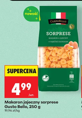 Makaron jajeczny sorprese Gusto Bello promocja w Biedronka