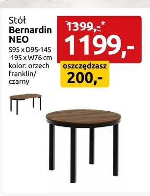 Stół Bernardin NEO promocja w Black Red White