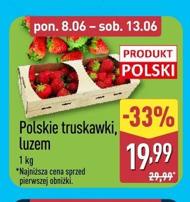 Truskawki polskie luzem promocja w Aldi