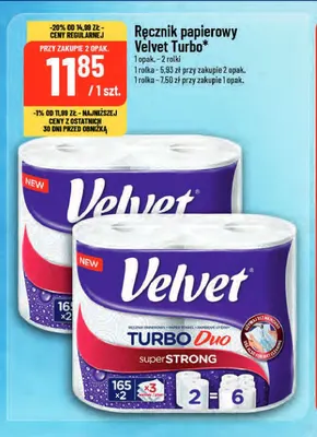 Ręcznik papierowy Velvet Turbo Duo 2-pak promocja w POLOmarket