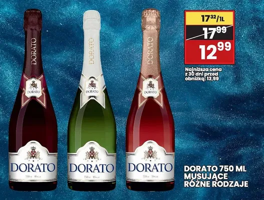 Wino musujące DORATO 750 ML białe promocja w Wafelek
