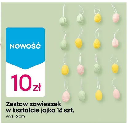 Zestaw zawieszek w kształcie jajka 16 szt. promocja w Pepco