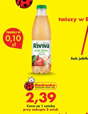 Sok jabłkowy Riviva promocja w Biedronka