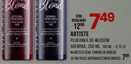 Płukanka do włosów srebrna Artiste promocja w Drogerie Natura