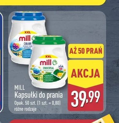 Kapsułki do prania Mill Universal promocja w Aldi