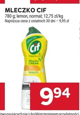 Mleczko Cif lemon promocja w Stokrotka