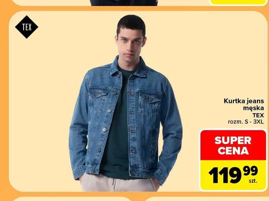Kurtka jeans męska TEX promocja w Carrefour