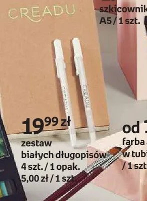 Zestaw białych długopisów Creadu 4 szt. promocja w Empik