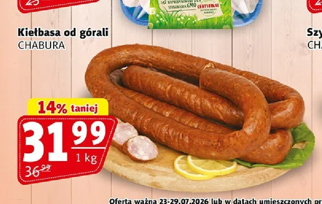Kiełbasa od górali Chabura promocja w Prim Market