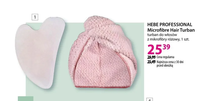 Turban do włosów z mikrofibry różowy promocja w Hebe