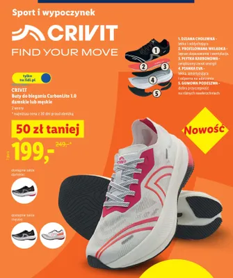 Buty do biegania CarbonLite 1.0 damskie lub męskie promocja w Lidl
