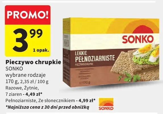 Pieczywo chrupkie wybrane rodzaje promocja w Intermarche