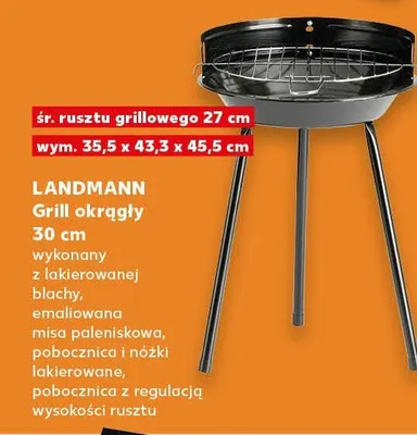 Grill okrągły 43 cm Landmann promocja w Kaufland