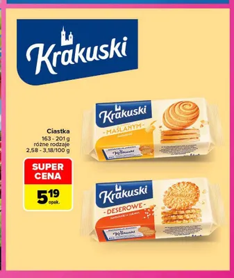 Ciastka maślane Krakuski promocja w Carrefour