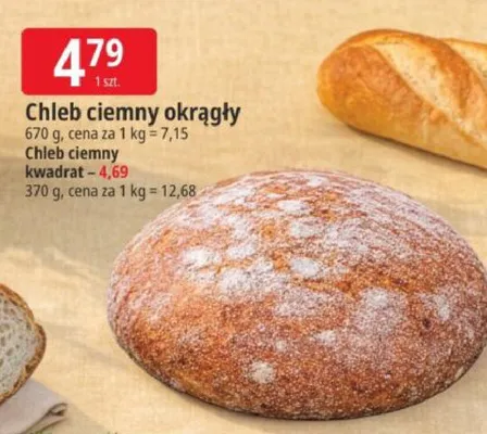Chleb ciemny okrągły promocja w Leclerc