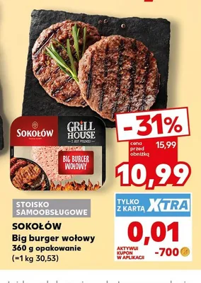 Big burger wołowy Sokołów Grill House promocja w Kaufland