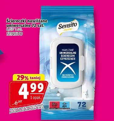 Ściereczki nawilżane uniwersalne Sensito Home promocja w Prim Market