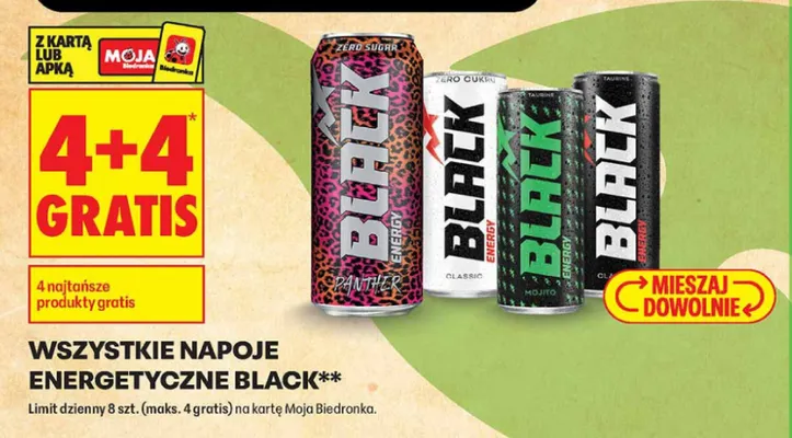 Napój energetyczny Black Energy Classic Zero Cukru promocja w Biedronka