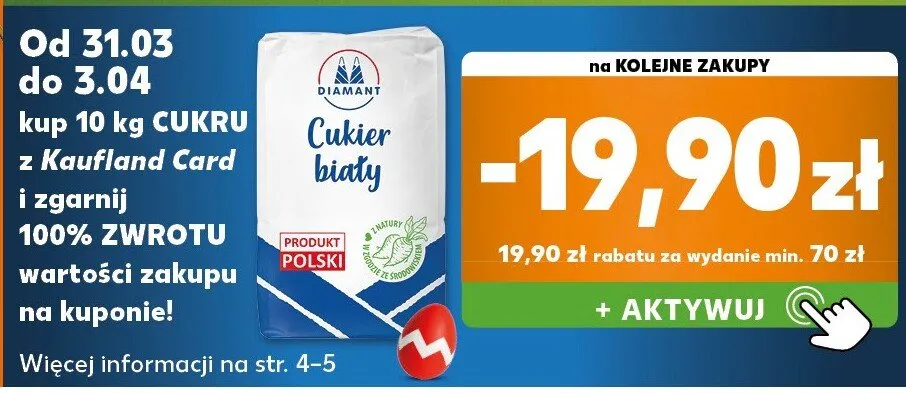 Cukier biały promocja w Kaufland