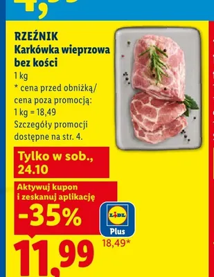Karkówka wieprzowa bez kości Rzeźnik promocja w Lidl