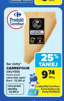Ser żółty Gruyère Carrefour promocja w Carrefour