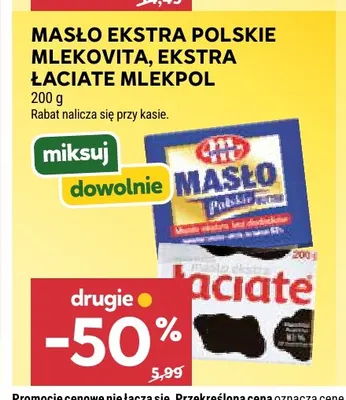 Masło ekstra Łaciate Mlekpol promocja w Stokrotka