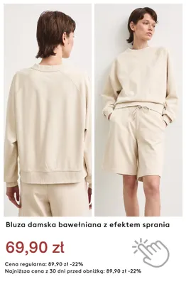 Bluza damska bawełniana z efektem sprania promocja w Medicine
