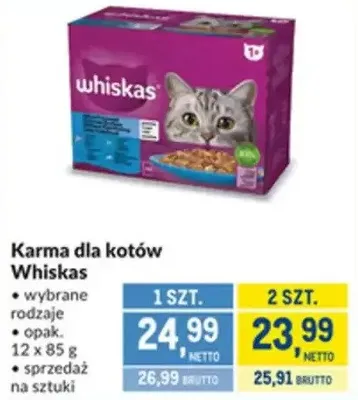 Karma dla kotów Whiskas wybrane rodzaje promocja w Makro