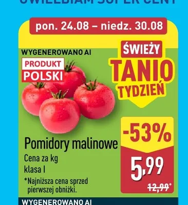 Pomidory malinowe Aldi promocja w Aldi