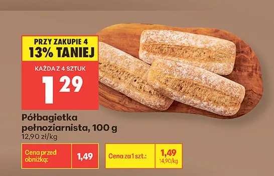 Półbagietka pełnoziarnista promocja w Biedronka