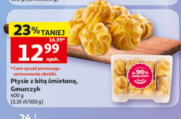 Ptysie z bitą śmietaną Gmurczyk promocja w Auchan