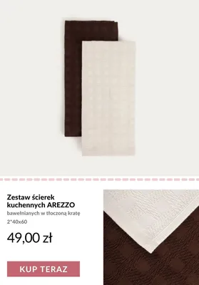 Zestaw ścierek kuchennych Arezzo bawełnianych w tłoczoną kratę 2-pak promocja w Homla