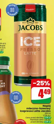 Napój mleczno-kawowy Icepresso Latte Jacobs promocja w Dino