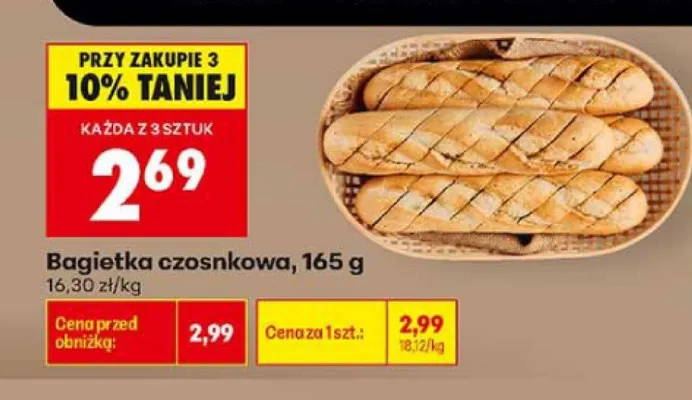Bagietka czosnkowa promocja w Biedronka