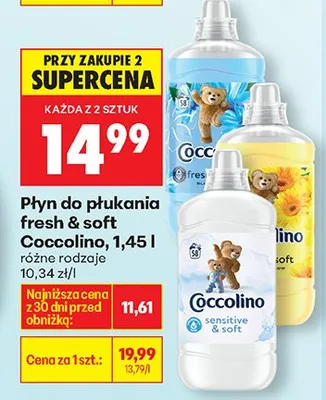 Płyn do płukania fresh & soft 1,45l różne rodzaje promocja w Biedronka