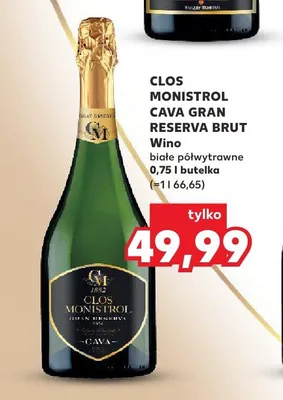Wino musujące Clos Monistrol Cava Gran Reserva Brut promocja w Kaufland