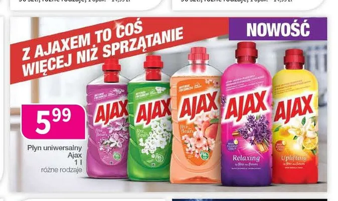 Płyn uniwersalny Ajax promocja w Drogerie Polskie