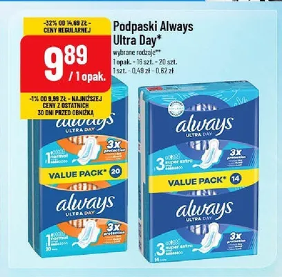 Podpaski Always Ultra Day Super Plus promocja w POLOmarket