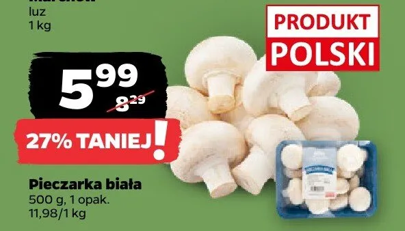 Pieczarka biała promocja w Netto