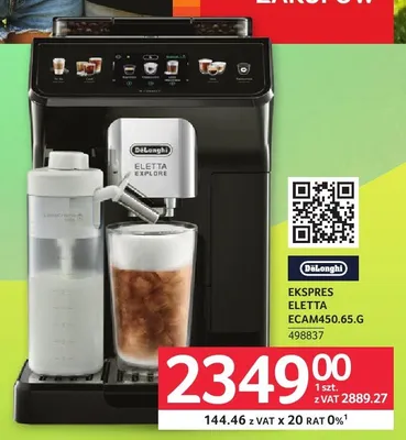 Ekspres do kawy DeLonghi Eletta Explore ECAM450,65.G promocja w Selgros