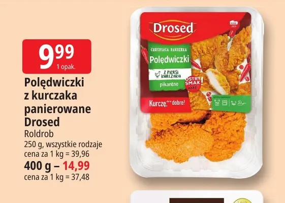 Polędwiczki z kurczaka panierowane Drosed promocja w Leclerc