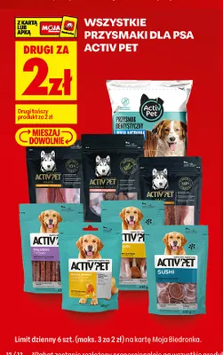 Kostki z wapniem dla psa Activ Pet promocja w Biedronka