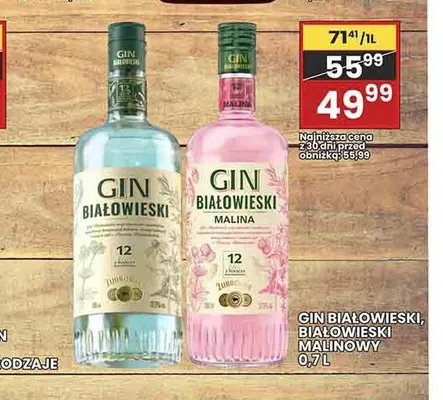 Gin Białowieski Malinowy promocja w Wafelek