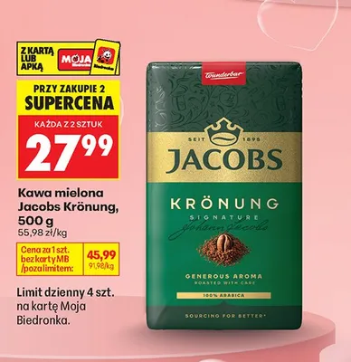 Kawa mielona Jacobs Krönung promocja w Biedronka