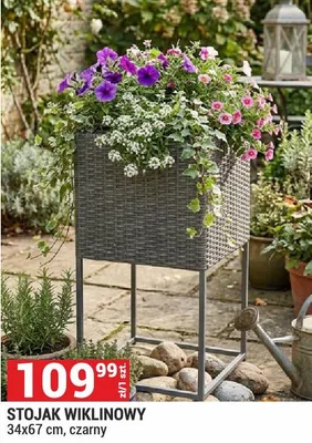 Stojak wiklinowy czarny promocja w Merkury Market
